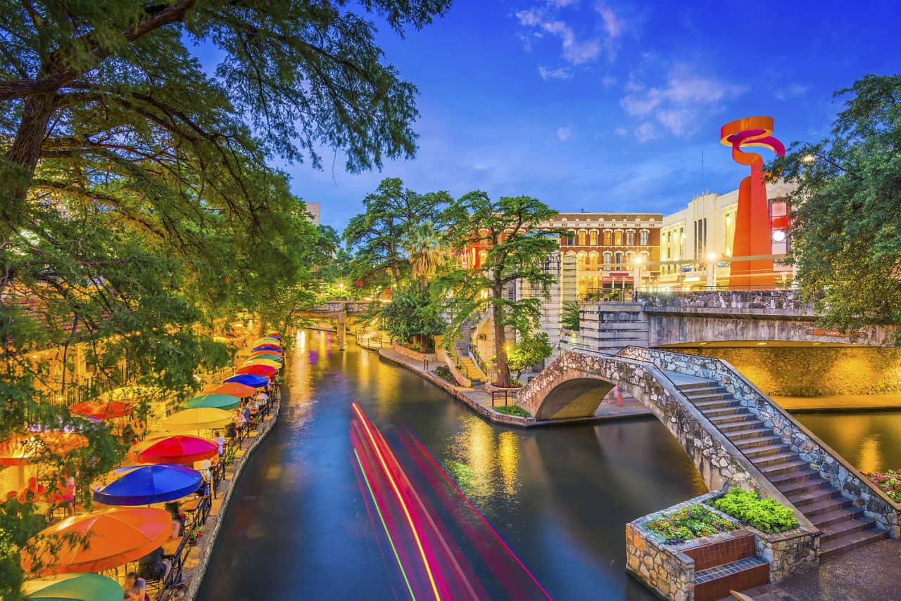 San Antonio, Texas, USA cityscape at the River Walk.