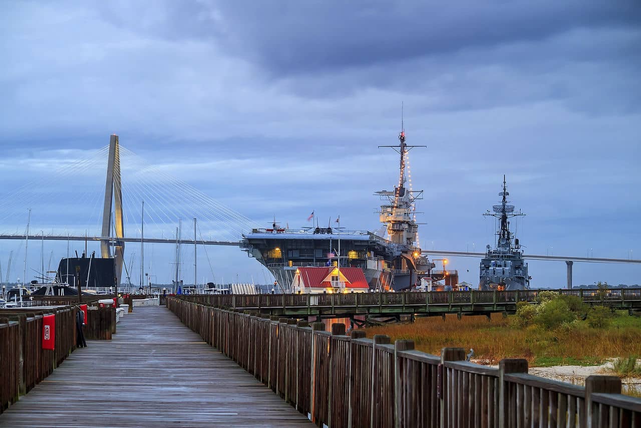 The World War II era aircraft carrier USS Yorktown in Charleston 