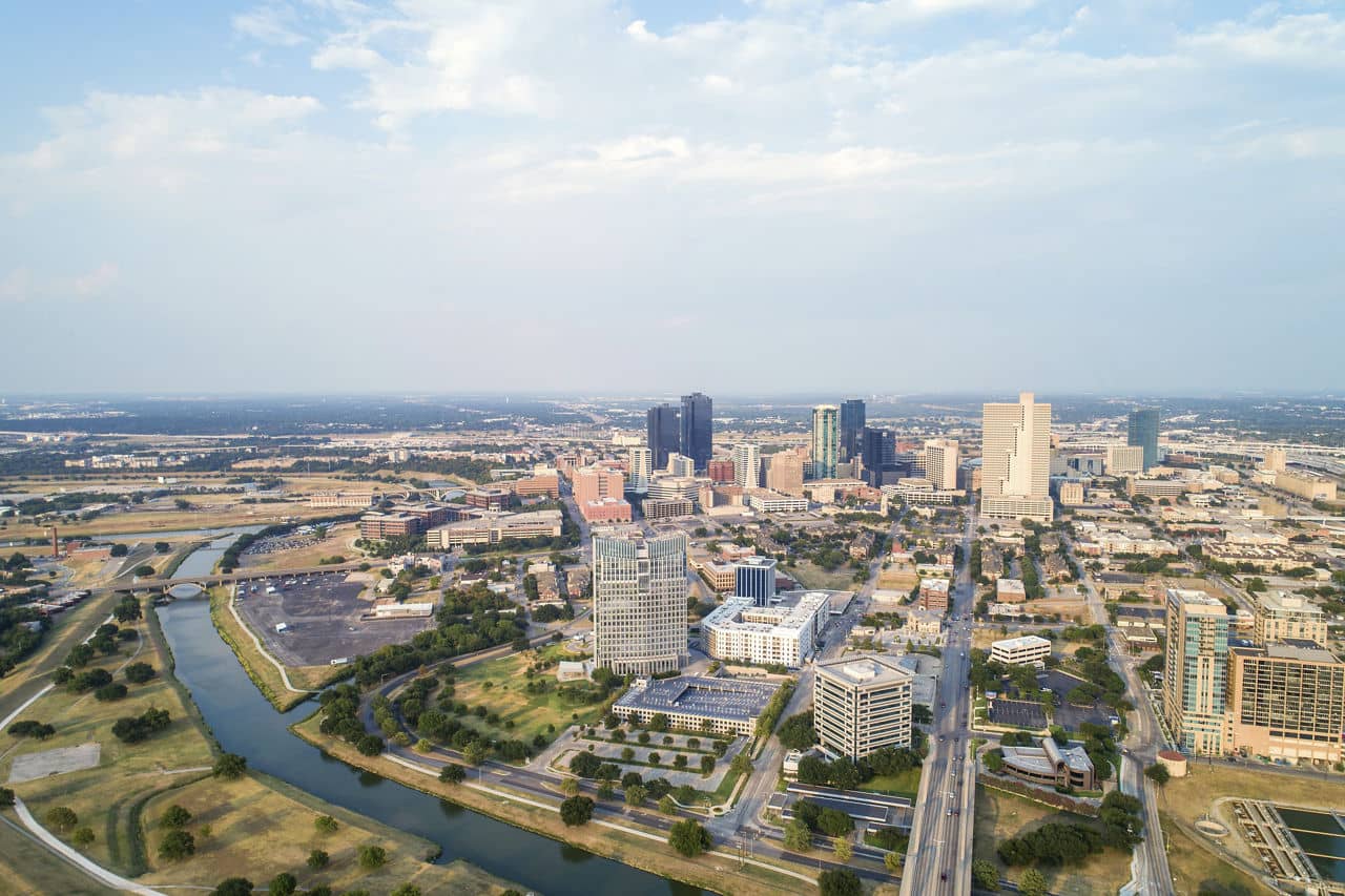 Aerial photo Downtown Fort Worth Texas USA