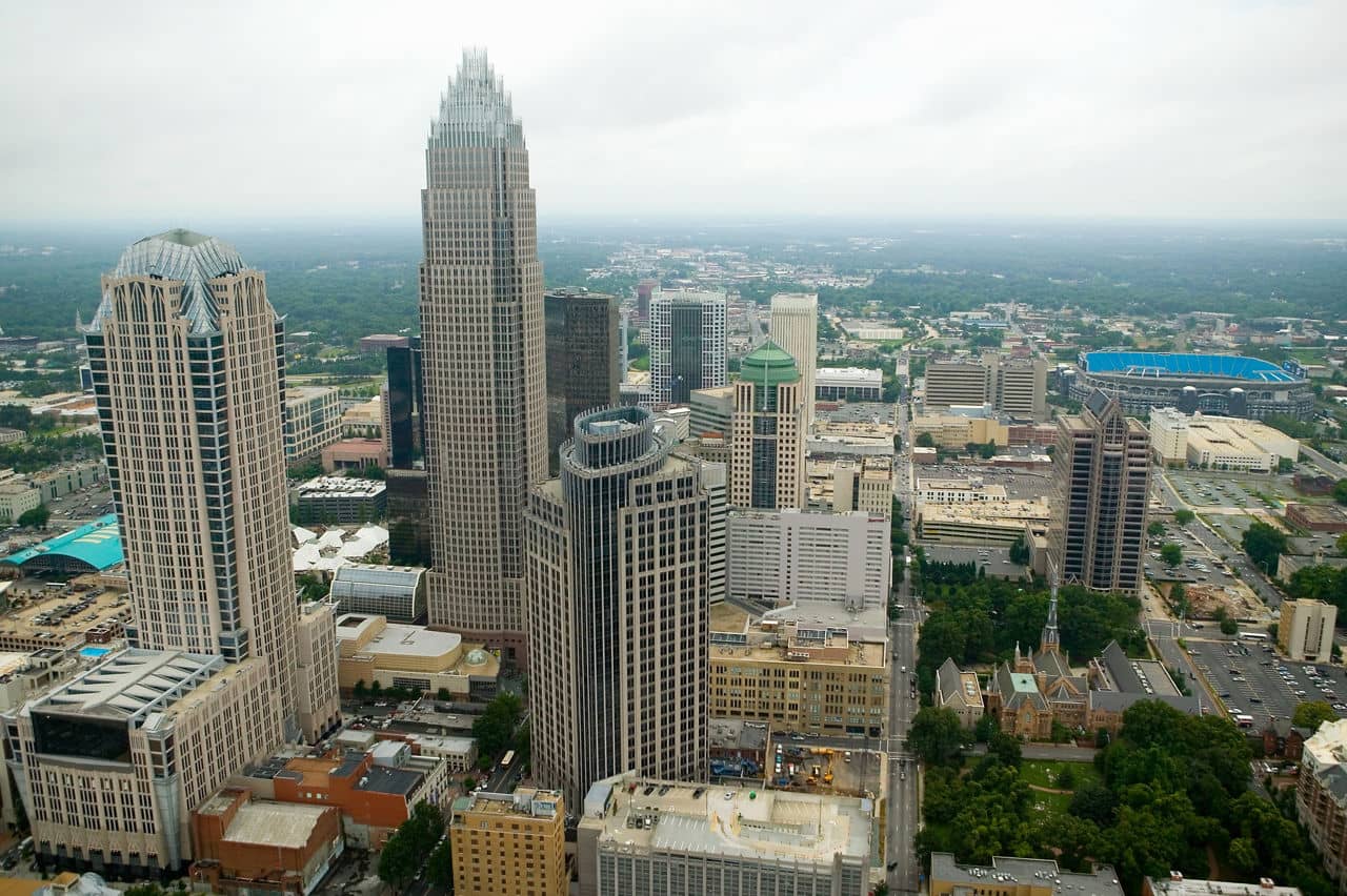 Aerial view of Charlotte, NC