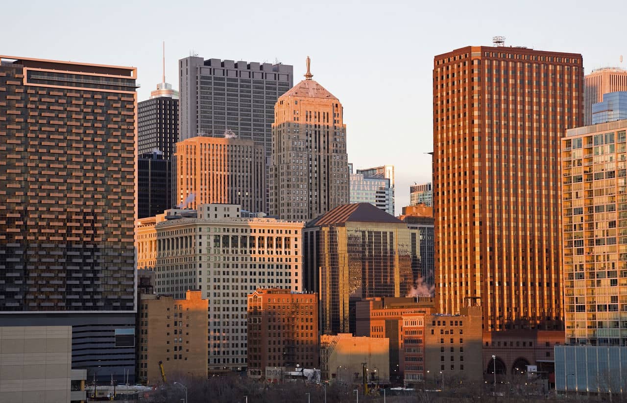 South Downtown in Chicago, Illinois. Late afternoon.