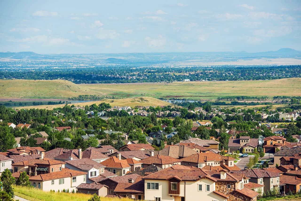 Colorado Living. Lakewood Colorado - Denver Metro Area Residential Area Panorama. United States.
