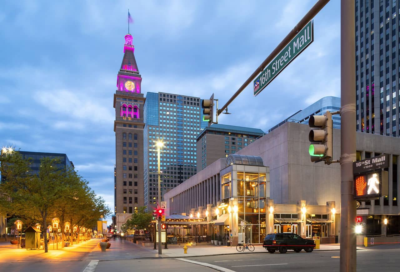 16th Street considered as the main street in Denver, Colorado, US