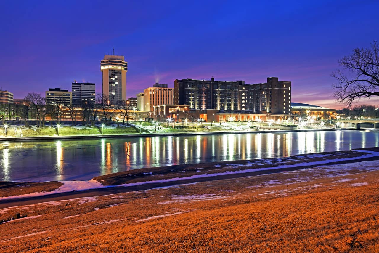 Wichita, Kansas - downtown seen accross the frozen river