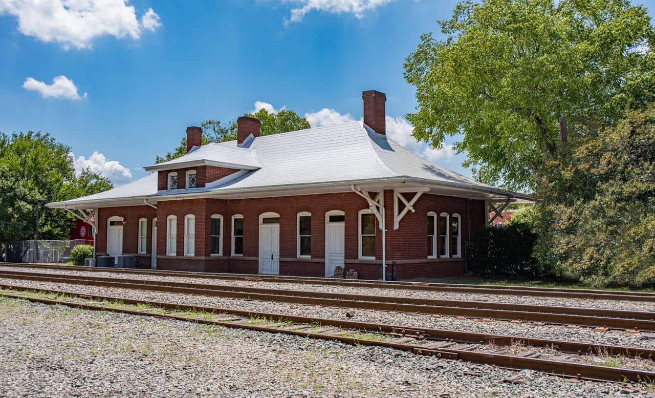 Apex NC historic railroad station showcasing small-town charm - Raleigh area North Carolina living