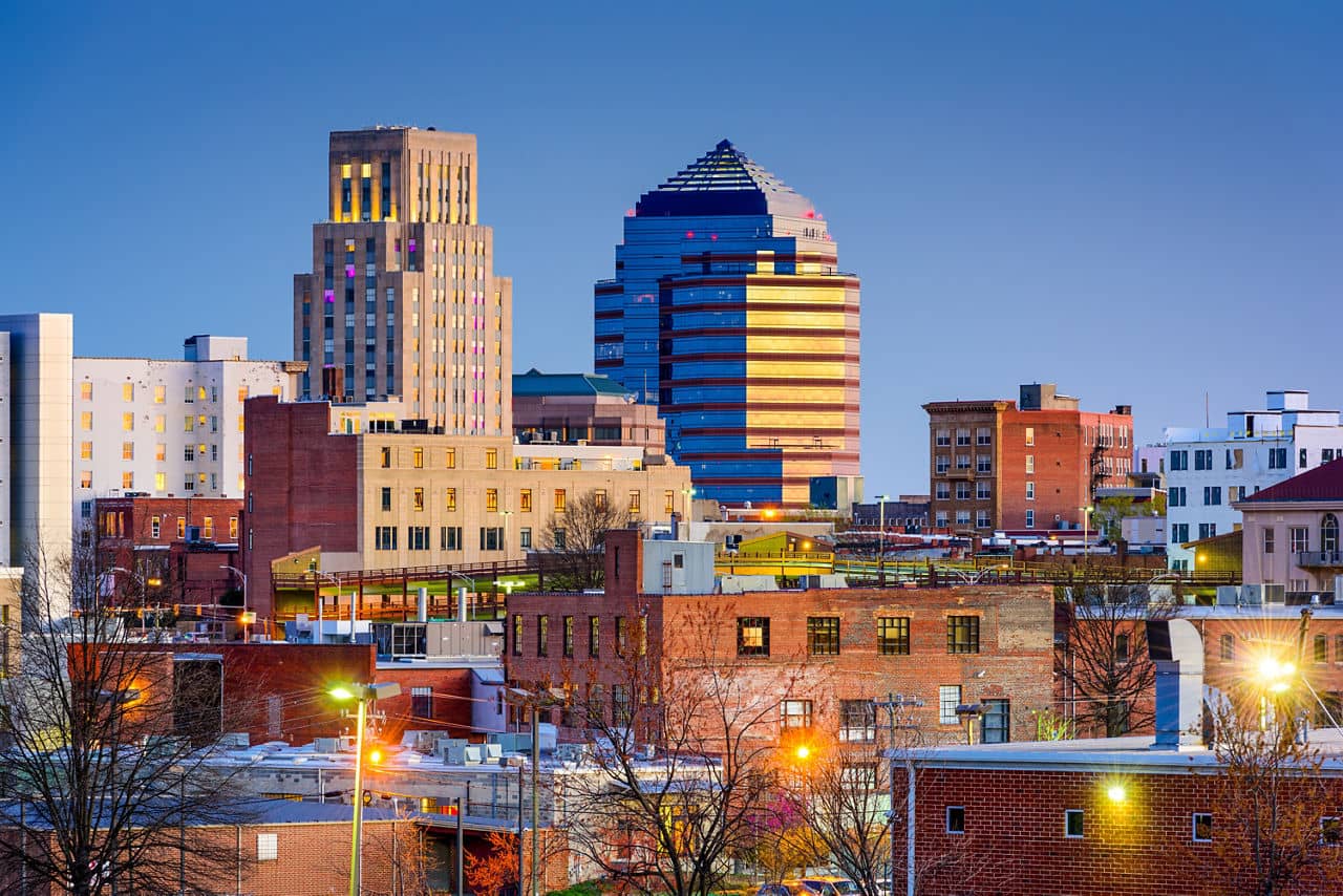 Durham NC cityscape featuring iconic architecture and urban apartments - Research Triangle North Carolina living
