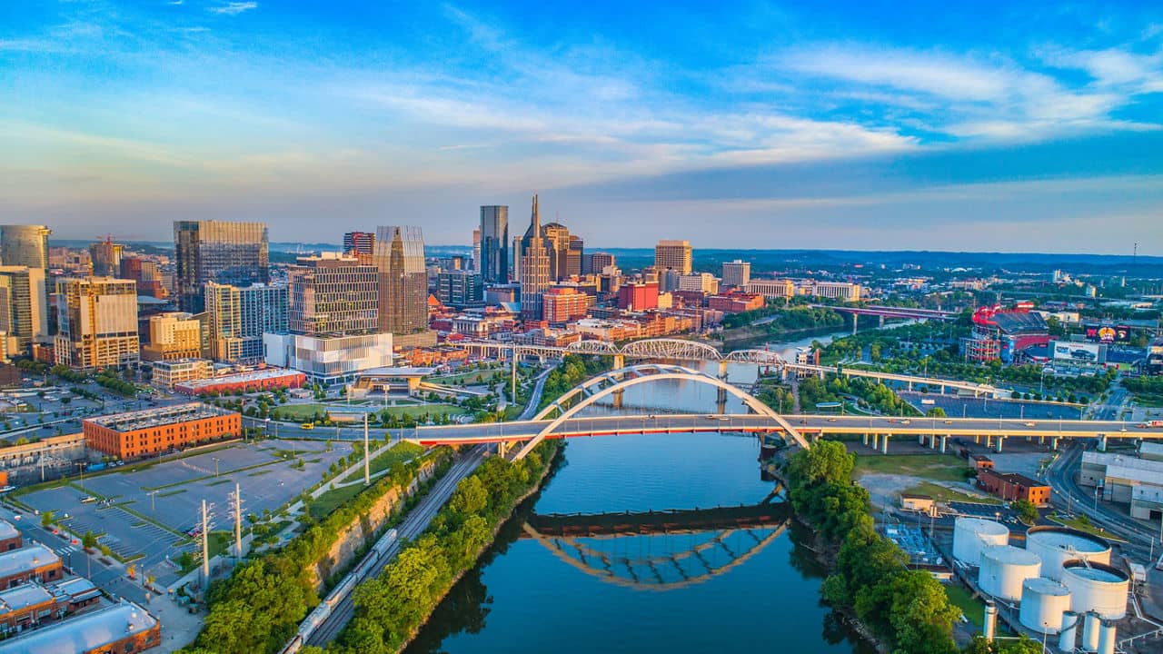 Nashville, Tennessee, USA Skyline Aerial.
