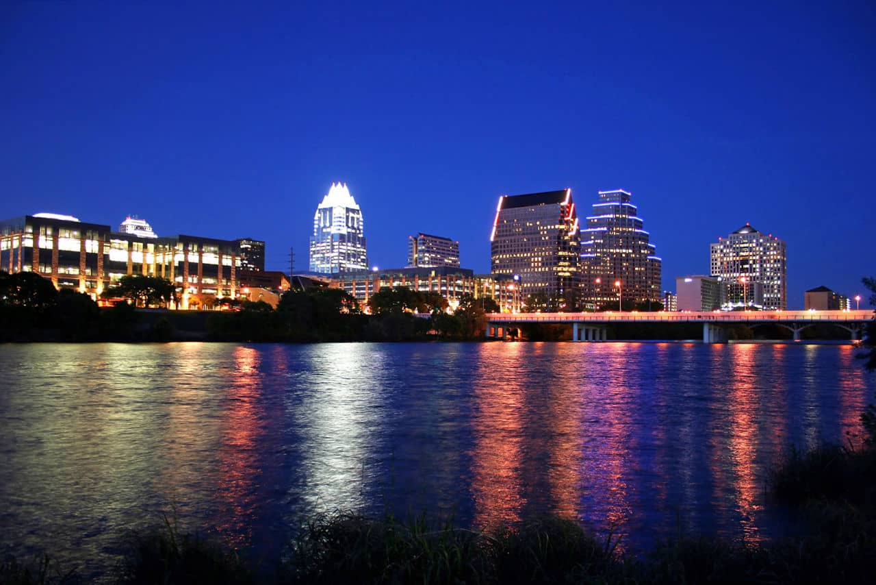 A very pretty night in Austin, Texas.  This shot was taken from across Town Lake downtown.  A very useful image for Austin related content.