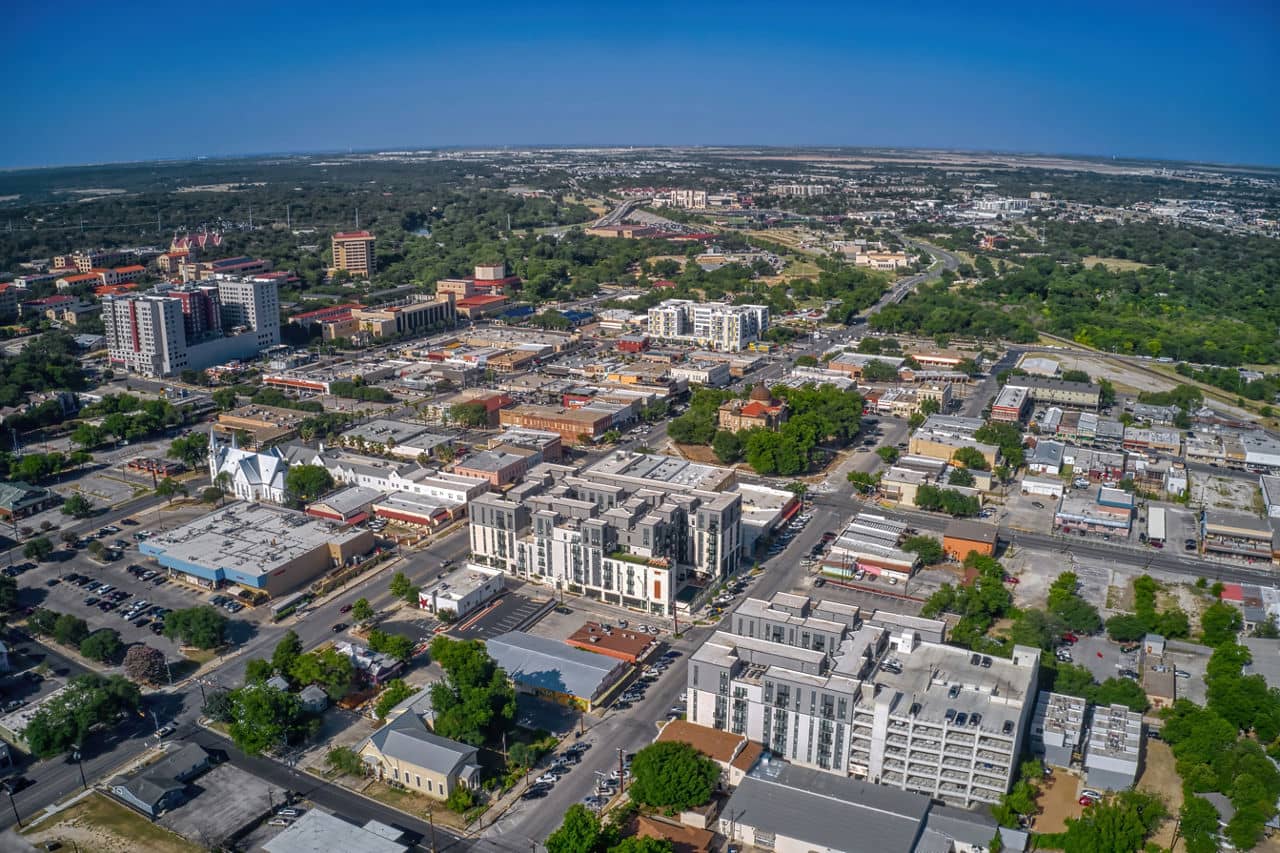 Aerial View of the College Town of San Marco, Texas