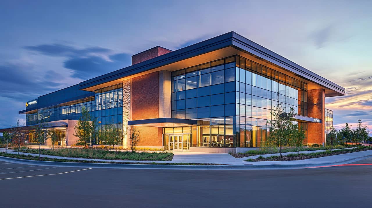 Contemporary medical center with a bold and minimalist design, large glass windows, and a clean facade, bright natural light highlighting the structure. --ar 16:9 --stylize 150 --v 6.1 Job ID: c937775b-7ca8-4249-9f1a-efce53bc7416