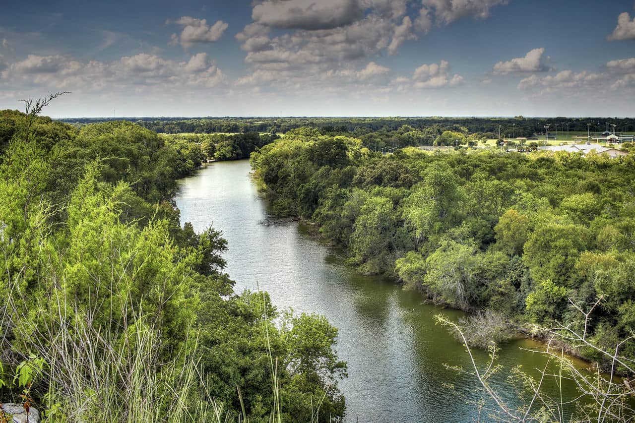 The Brazos river as seen from Cameron Park in Waco texas