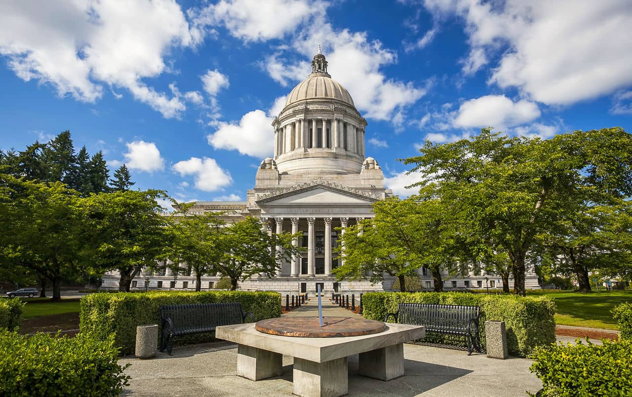 The Washington state Capitol building in Olympia, Washington