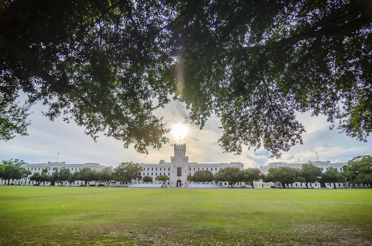 The old Citadel capus buildings in Charleston south carolina