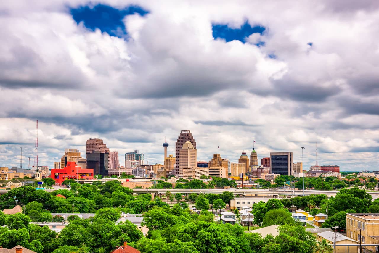 San Antonio, Texas, USA downtown skyline.
